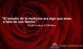 El estudio de la medicina era algo que amar, a falta de una familia. Noah Gordon