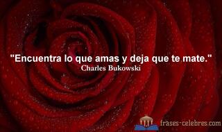 Encuentra lo que amas y deja que te mate. Charles Bukowski