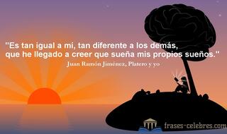 Es tan igual a mí, tan diferente a los demás, que he llegado a creer que sueña mis propios sueños. Juan Ramón Jiménez