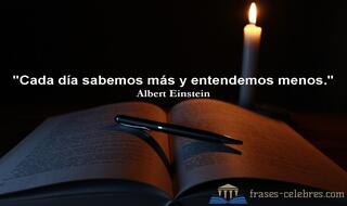Cada día sabemos más y entendemos menos. Albert Einstein