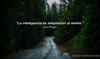 La inteligencia es adaptación al medio. Jean Piaget