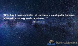 Sólo hay 2 cosas infinitas: el Universo y la estupidez humana. Y no estoy tan seguro de la primera... Albert Einstein